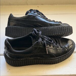 Puma Black Patent Fenty Platform Sneakers (W 8.5)